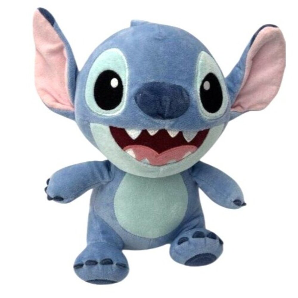 Disney Stitch Plush Toy 10"‎ Soft Blue Stuffed Animal With Embroidered Details
